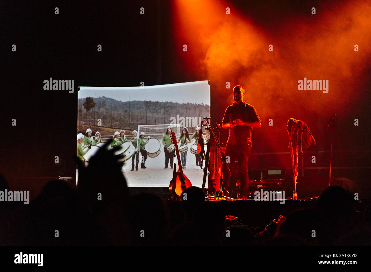 OMIRI concert in Tradidancas Dance Festival 2019. Carvalhais, Sao Pedro do Sul, Portugal Stock Photo