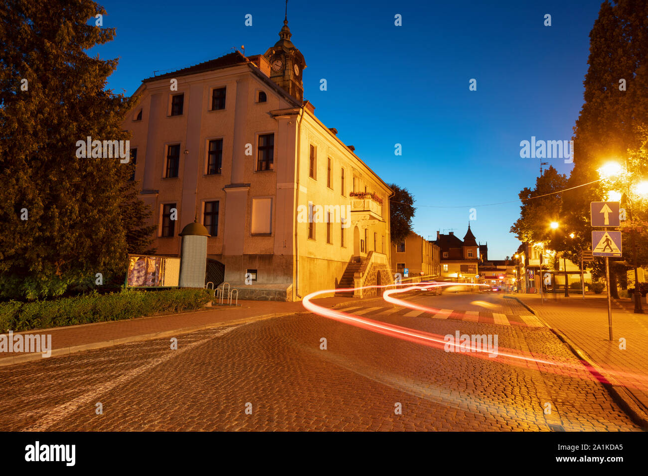 Mragowo Town Hall. Mragowo, Warmian-Masurian, Poland. Stock Photo