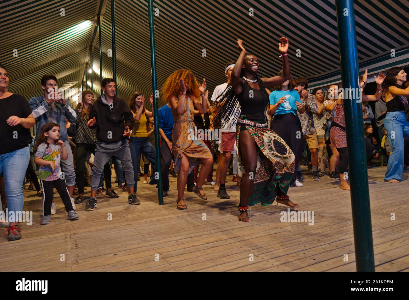 African Dance in Tradidancas 2019 Dance Festival. Carvalhais, Sao Pedro do Sul, Portugal Stock Photo