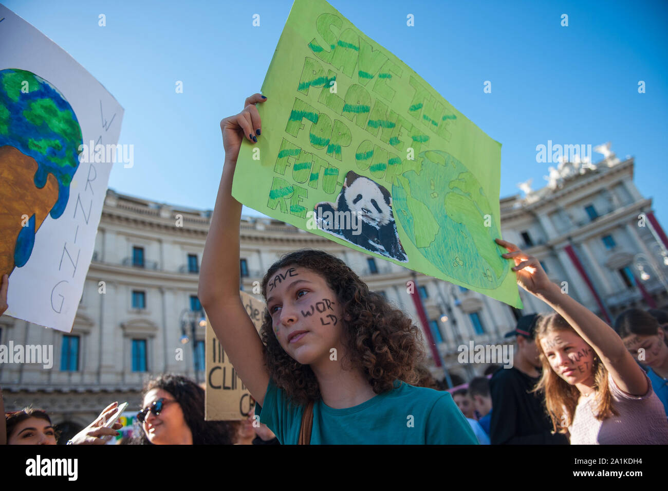 Roma, 27/09/2019: Climate global strike, Fridays for Future. Stock Photo