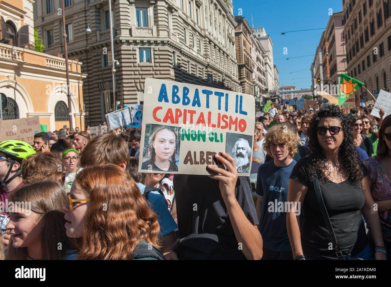 Roma, 27/09/2019: Climate global strike, Fridays for Future. Stock Photo