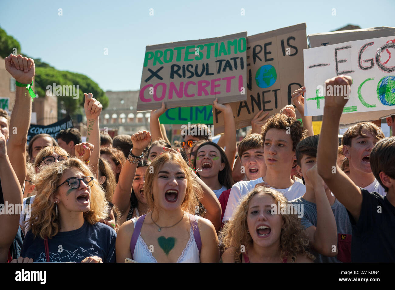 Roma, 27/09/2019: Climate global strike, Fridays for Future. Stock Photo