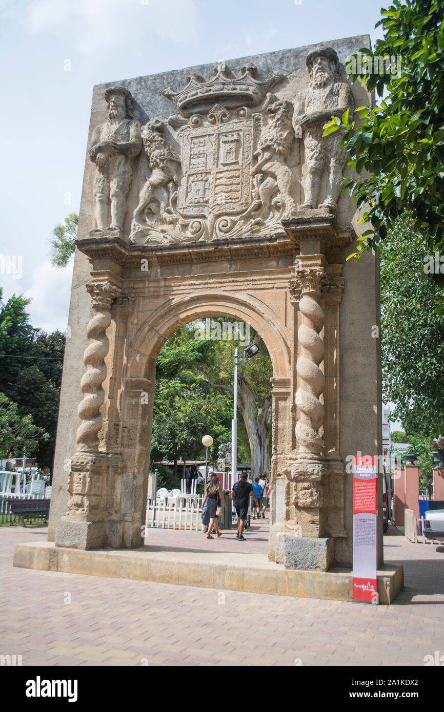 Entryway of Huerto de las Bombas in the Jardin Botanico in the City of Murcia Spain Stock Photo