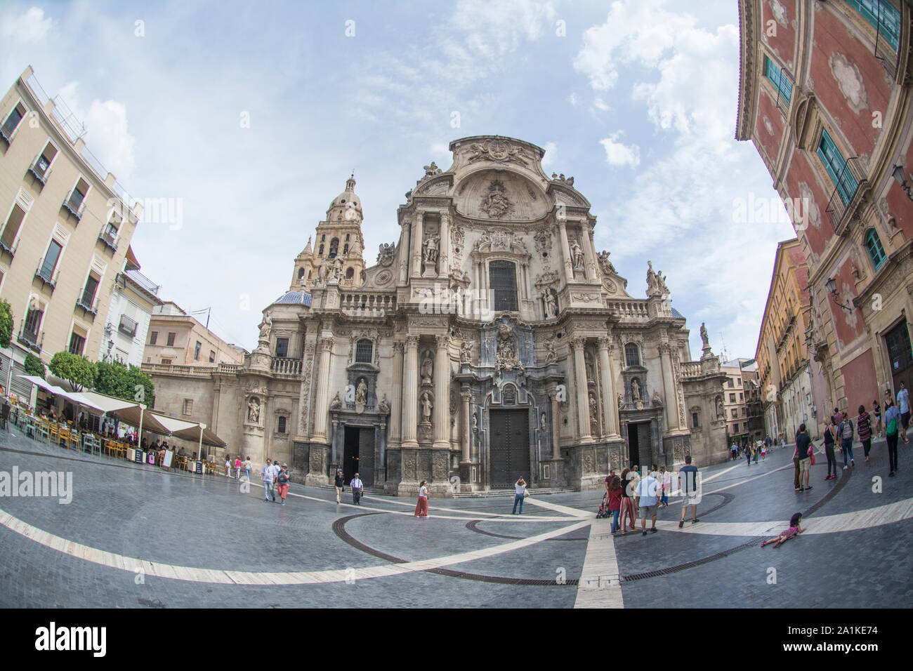 Murcia Cathedral in the Plaza del Cardenal Belluga Spain Stock Photo