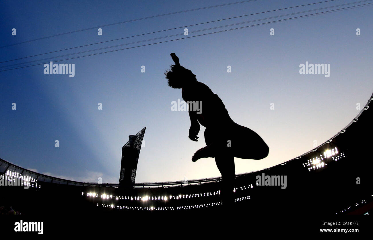 Japan's Hibiki Tsuha in action during the Men's Long jump during day ...