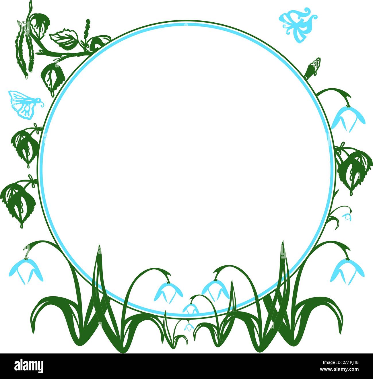 Beautiful vintage set of first spring flowers. Anemone, snowdrop