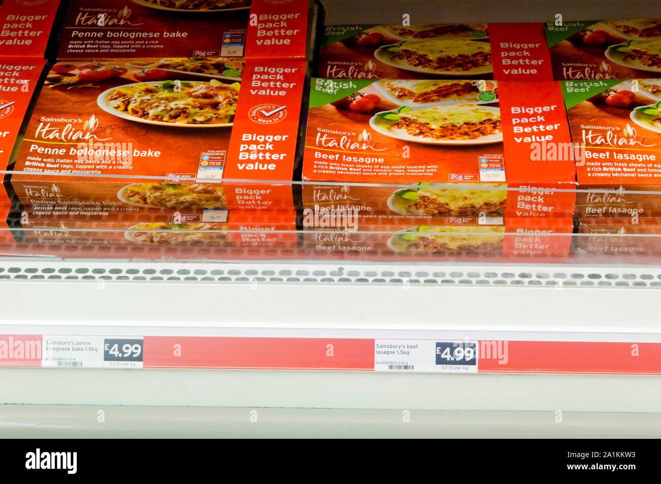 Ready Meals On Display In Sainsbury S Supermarket Fridges Stock