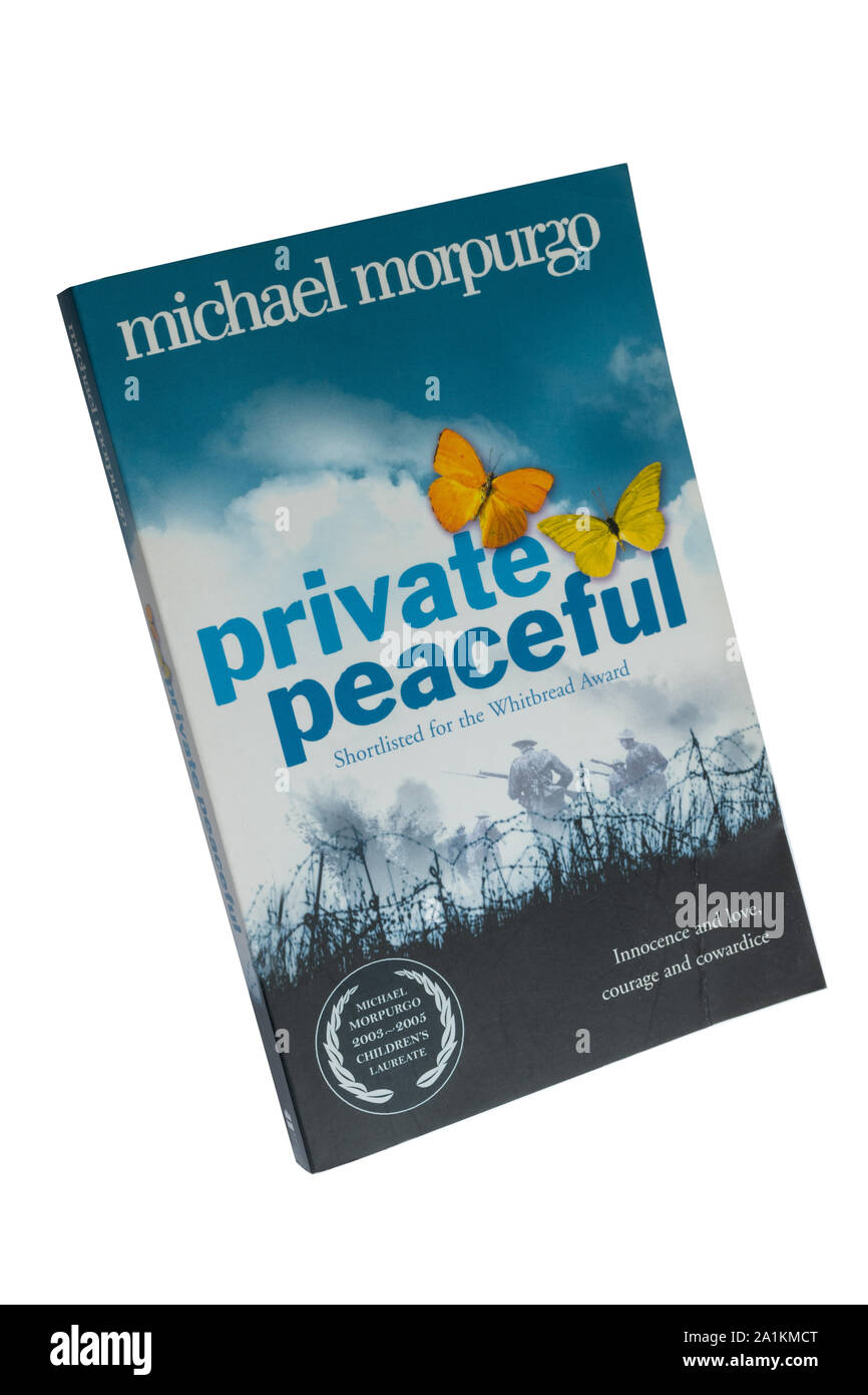 Private Peaceful, a novel for older children by Michael Morpurgo. Paperback book. Stock Photo