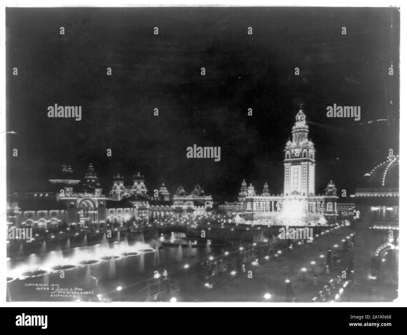 Night view at the Pan-American Exposition, Buffalo, New York, 1901] / Ascar [i.e. Oscar] A. Simon & Bro., photographers Stock Photo