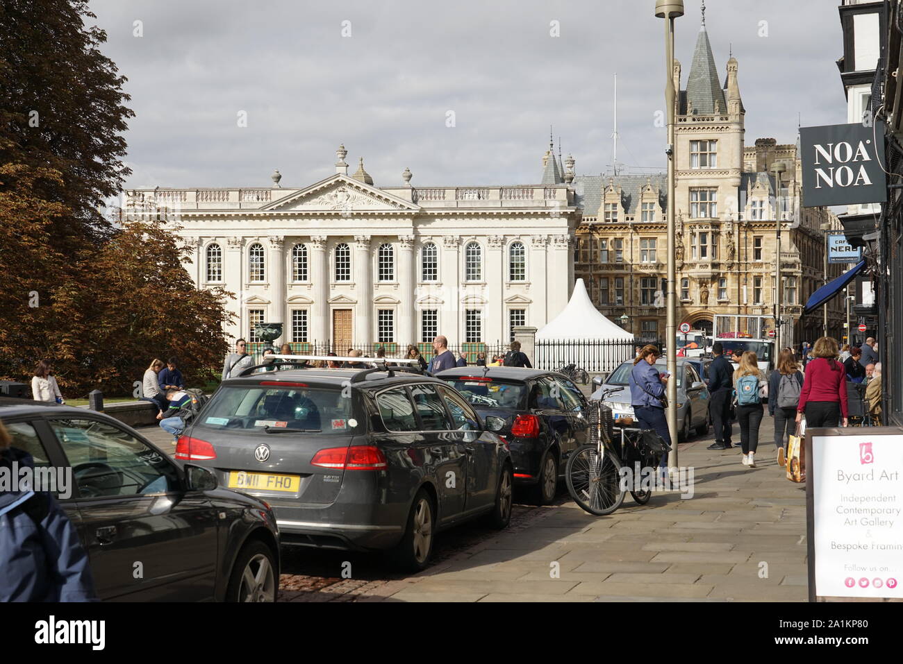 Busy day on Kings Parade Cambridge 2019 Stock Photo