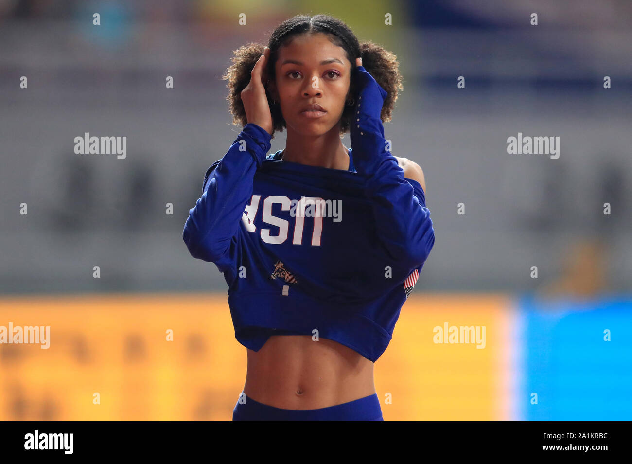 USA's Vashti Cunningham during day one of the IAAF World Championships