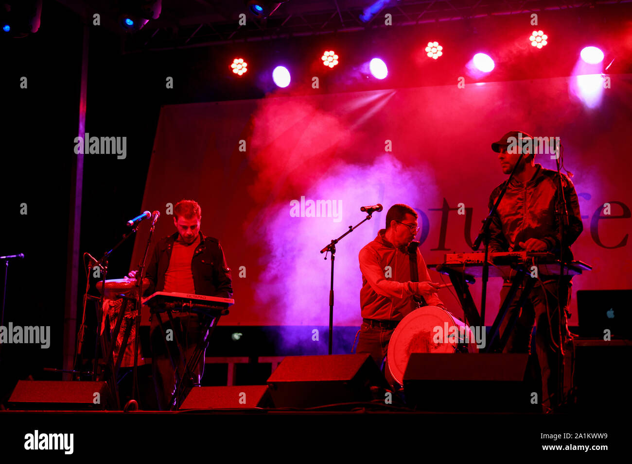 47Soul performs during a free show in Dunn Meadow during the opening ...