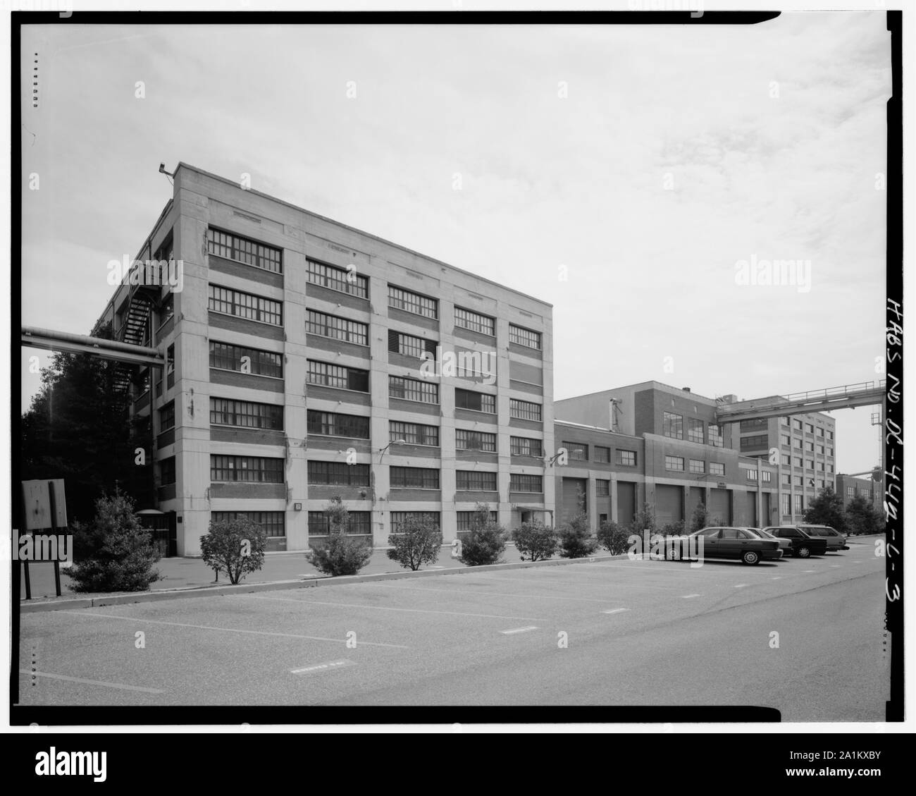 North and west elevations, looking southeast - Navy Yard, Building No. 143; North and west elevations, looking southeast - Navy Yard, Building No. 143, Between Isaac Hull & Patterson Avenues, Washington, District of Columbia, DC; Stock Photo