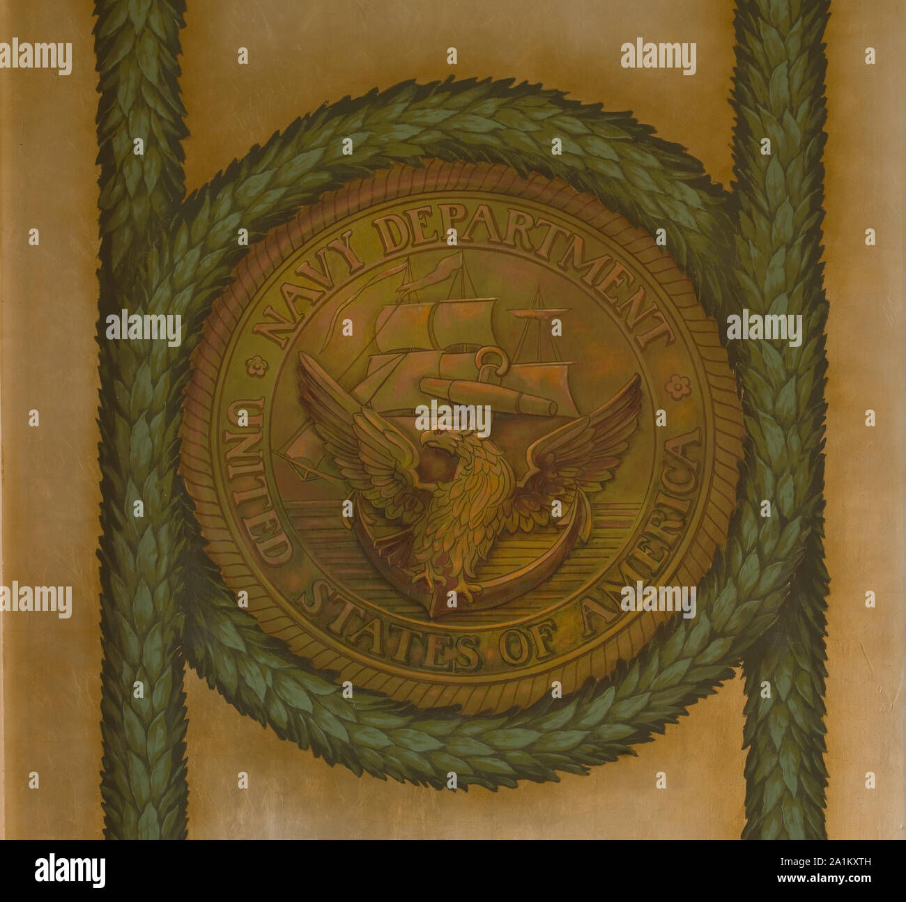 Northeast Pavilion, The Pavilion of the Seals. Mural of Navy Department