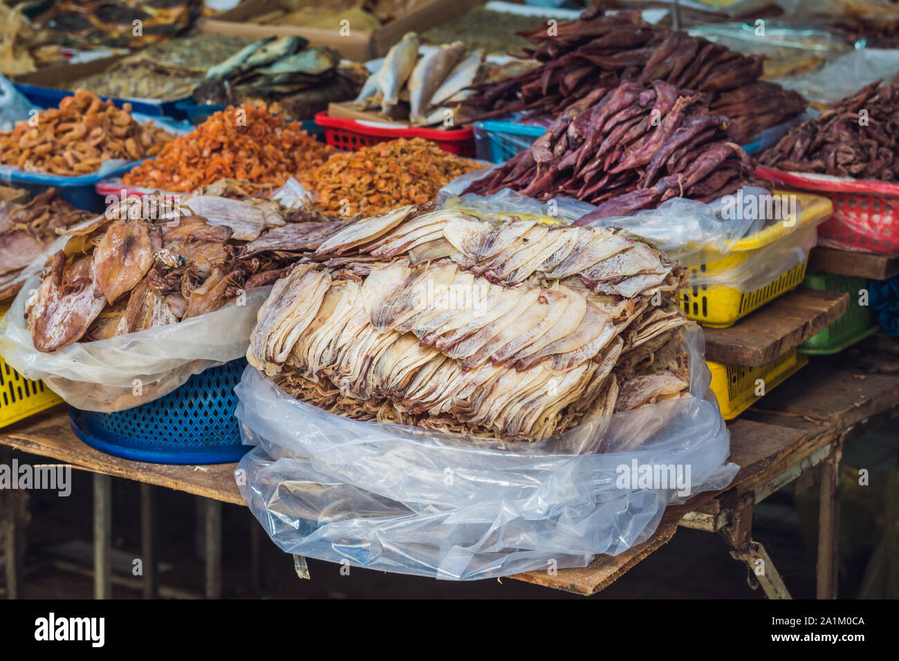 Dried fish in the Vietnamese market Stock Photo Alamy