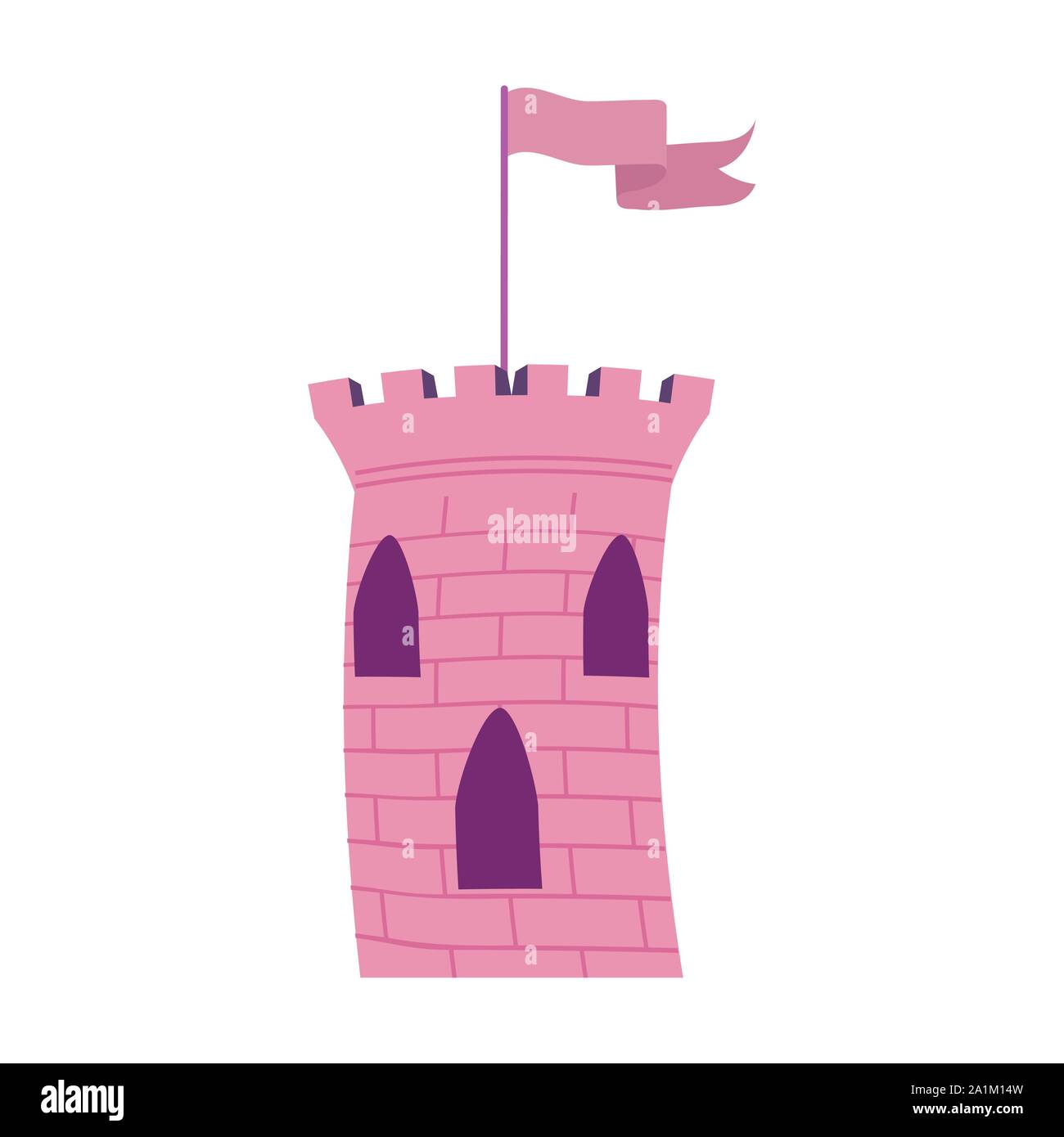 princess pink tower castle with flag Stock Vector Image & Art - Alamy