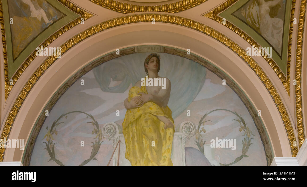 Northwest Corridor First Floor Mural Depicting The Muse