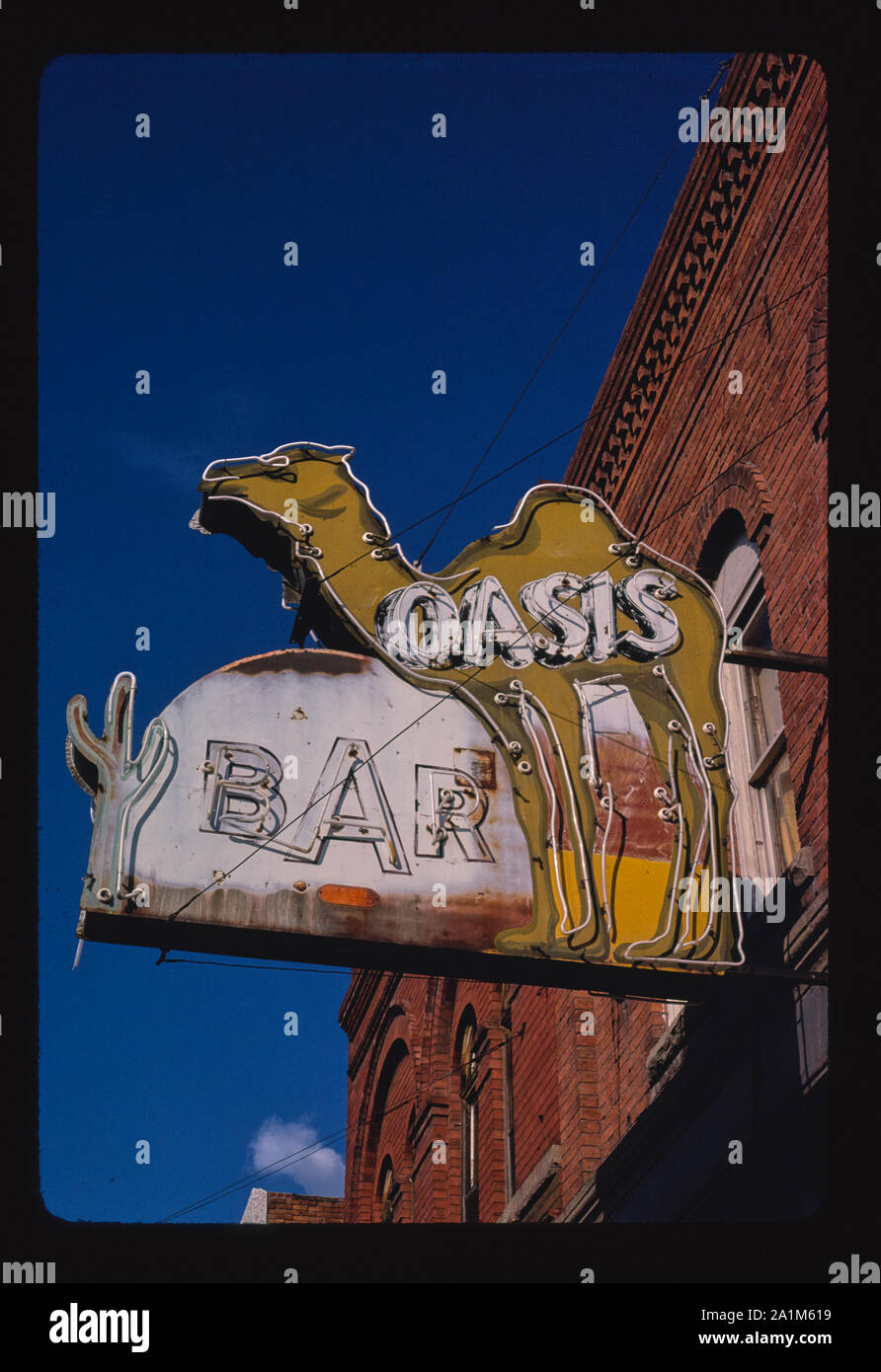 Oasis Bar sign, Billings, Montana Stock Photo Alamy