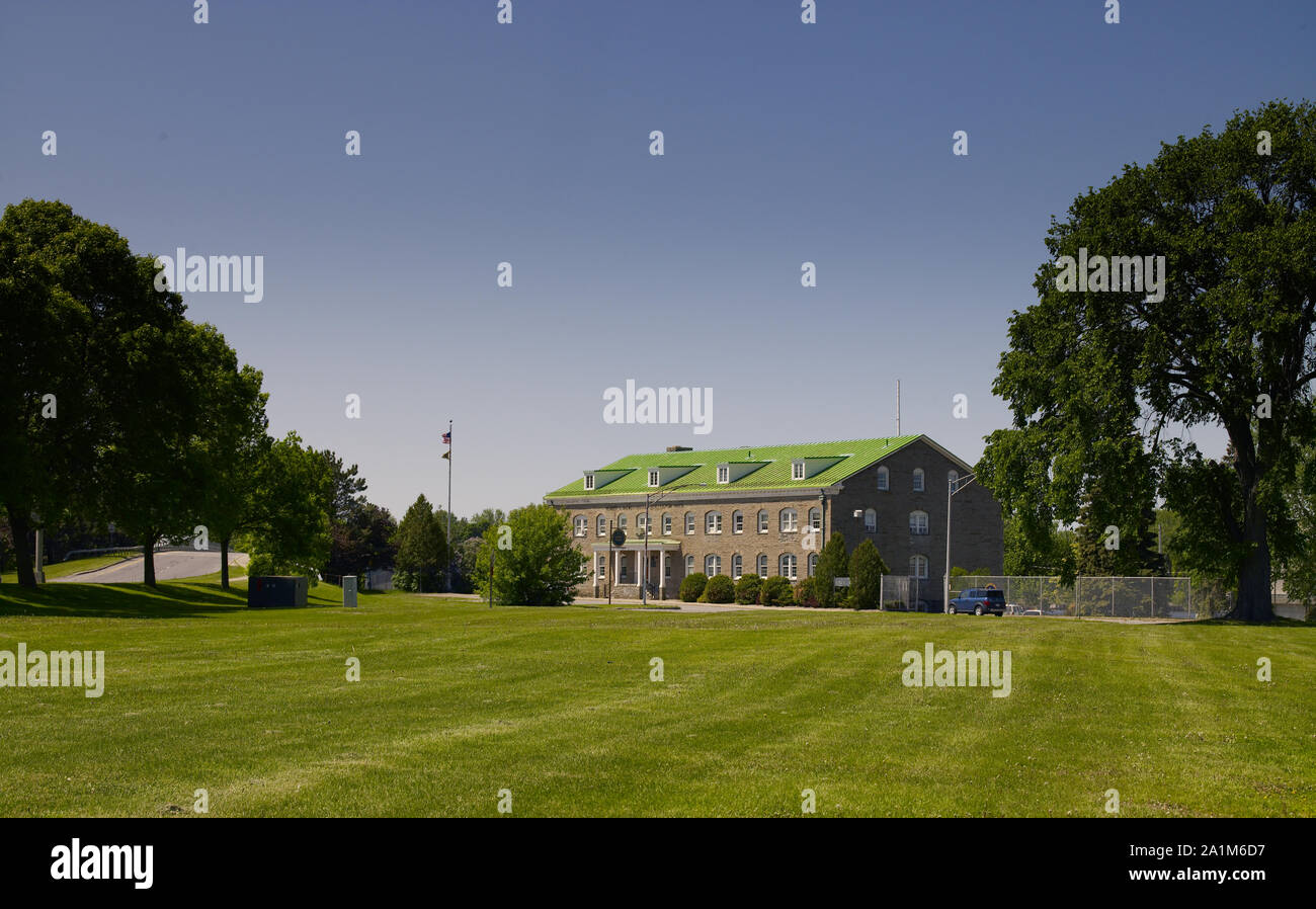 Oblique view, Robert C. McEwen U.S. Custom House, Ogdensburg, New York Stock Photo