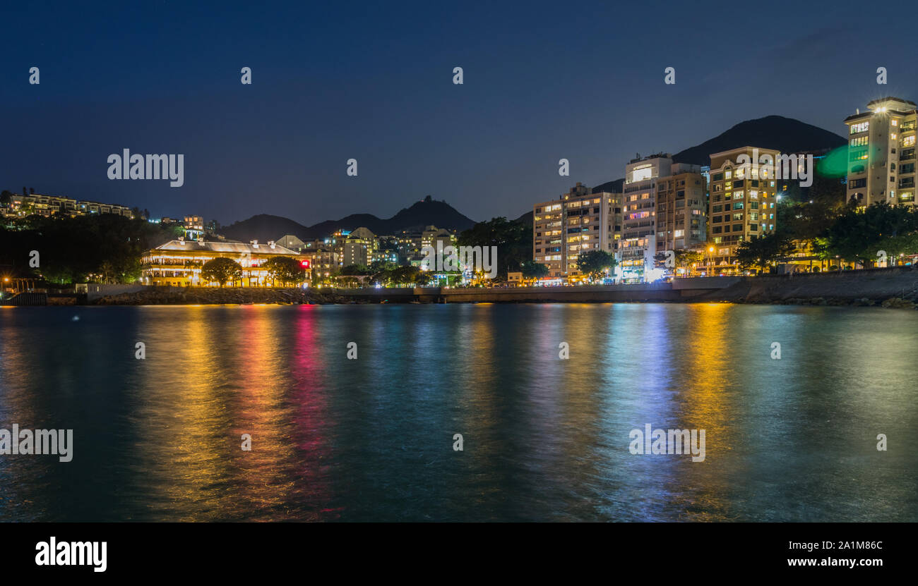 Panoramic view on Stanley Village Boulevard on Hongkong Island. Chek Chue, Hong Kong, China Stock Photo