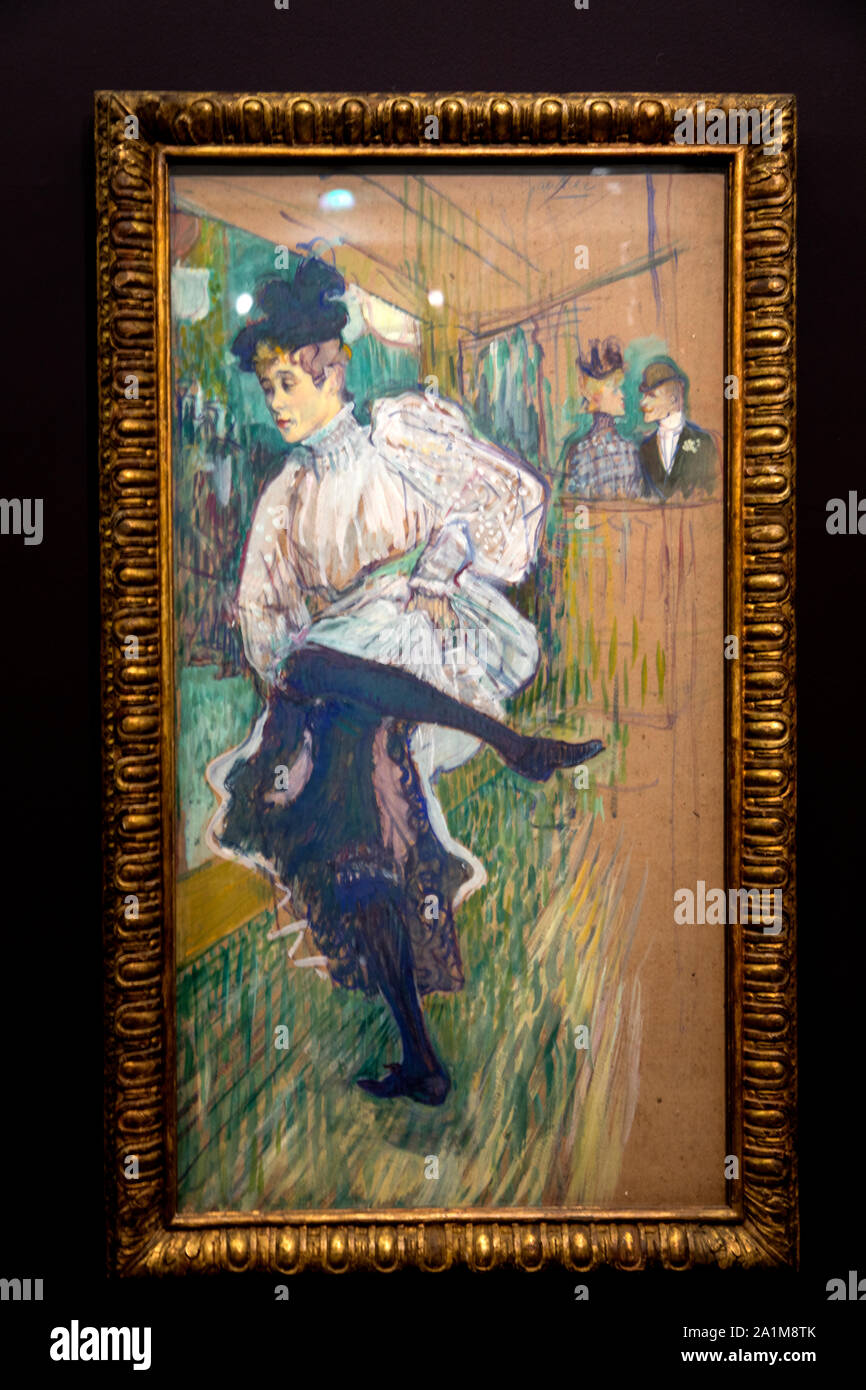 Jane Avril Dancing by Henri de Toulouse-Lautrec painting  at The Musée d'Orsay museum, Paris, France Stock Photo