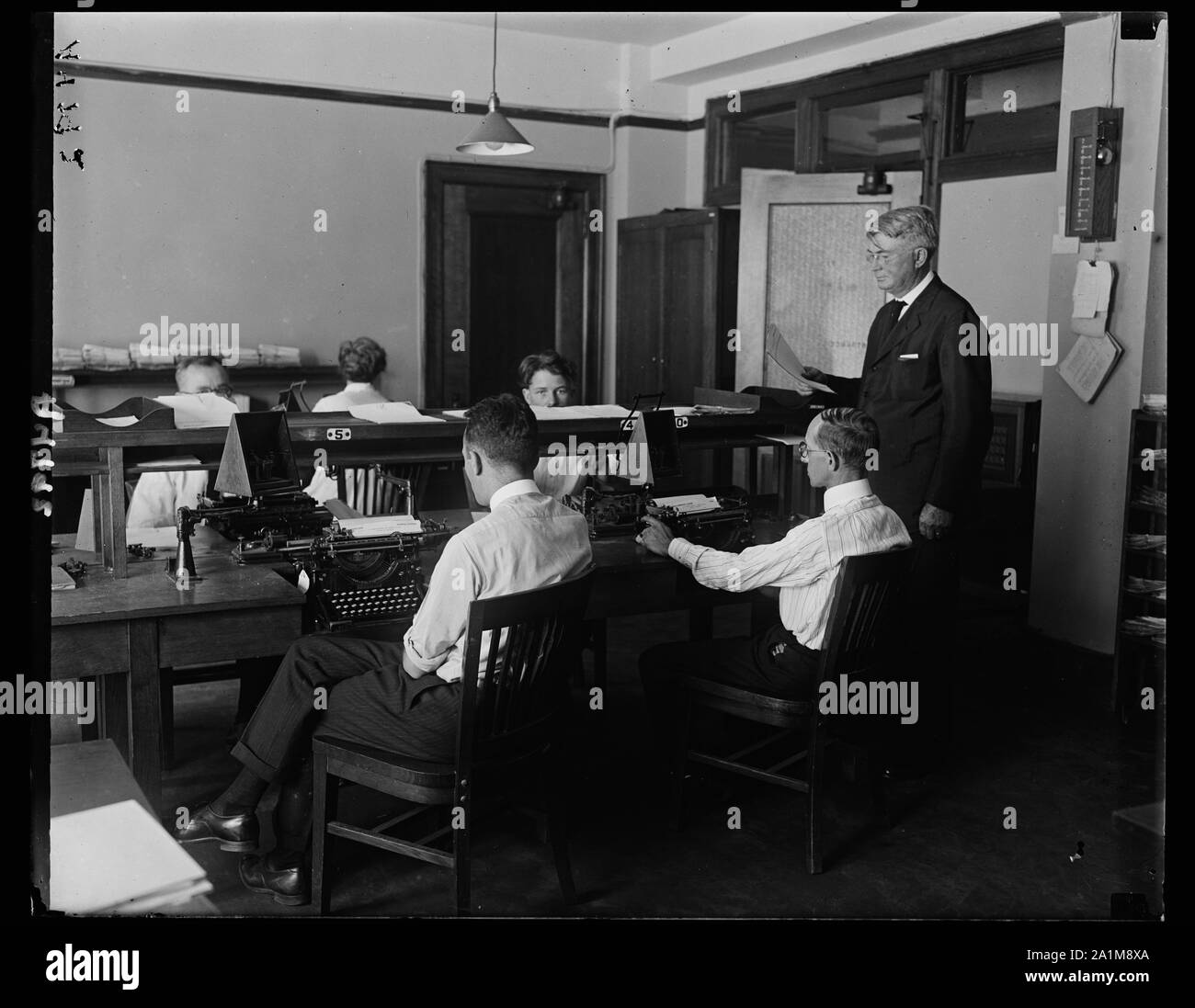 Office with typewriters Stock Photo Alamy