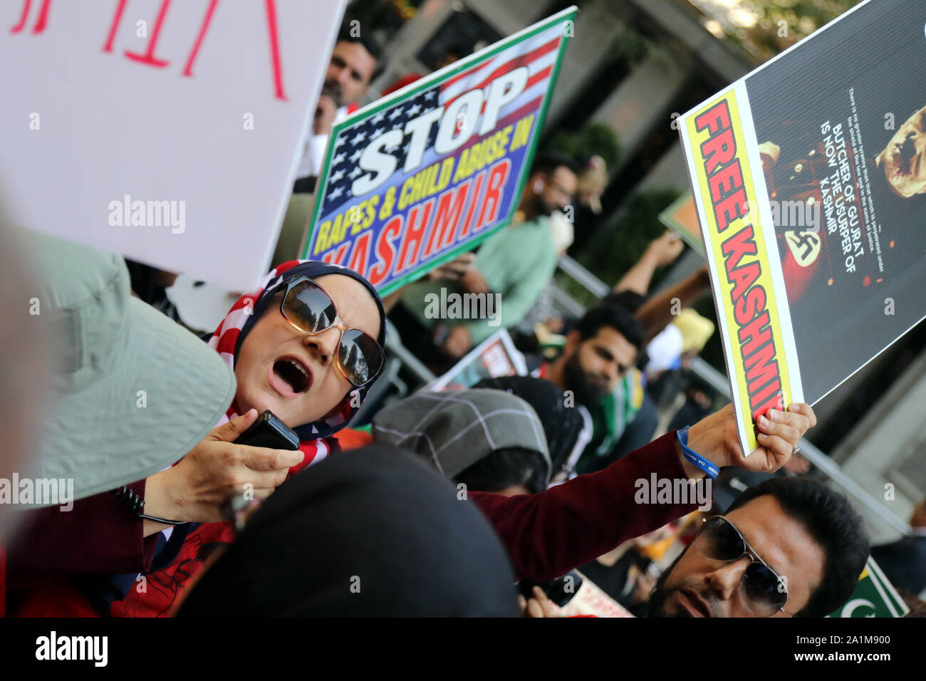 Friends of Kashmir Protests at the United Nations, New York, USA Stock Photo