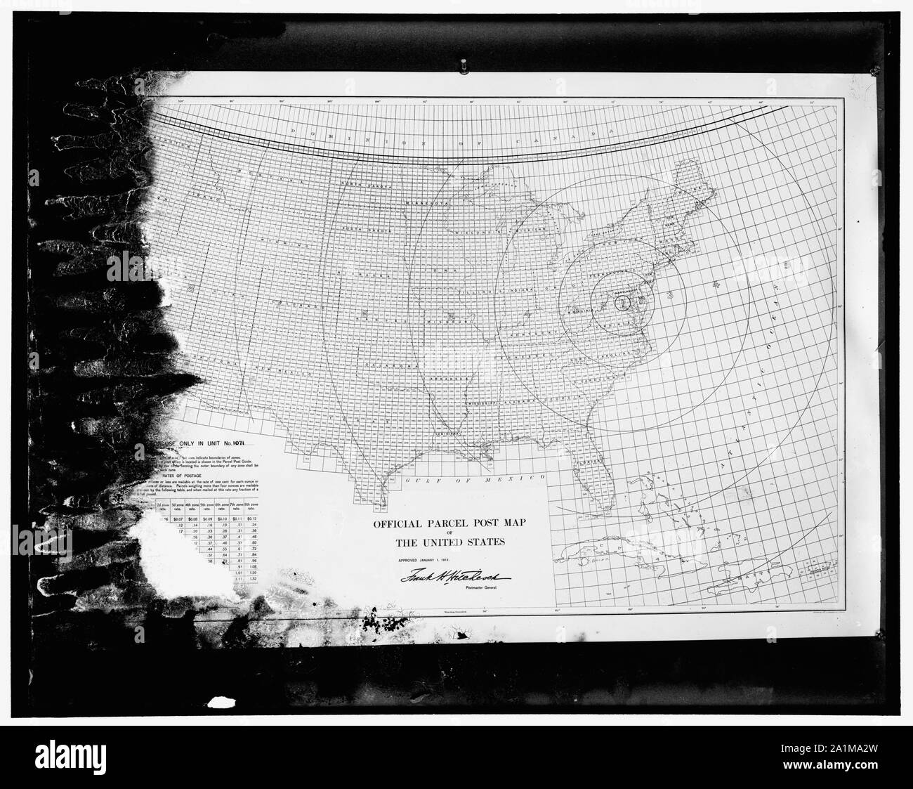 Official Parcel Post Map of the United States Stock Photo - Alamy