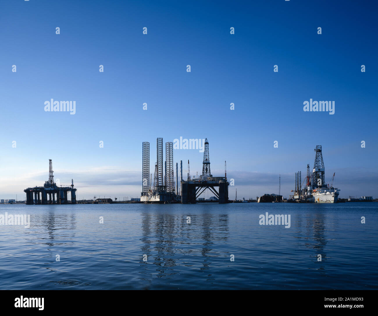Oil rigs, Galveston, Texas Stock Photo Alamy