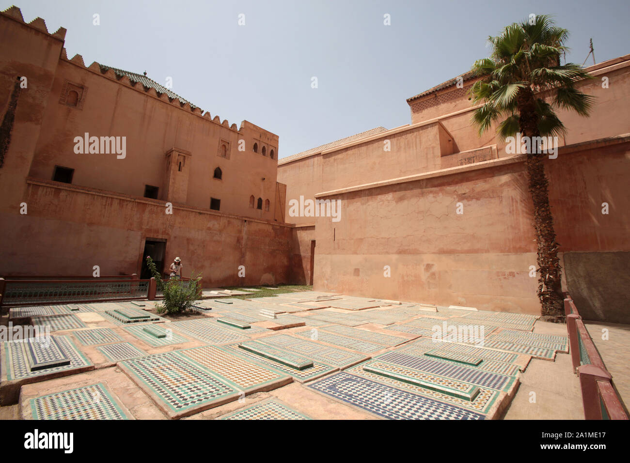 Tombeaux Saadiens. Rue de La Kasbah. Marrakech. Maroc. Stock Photo