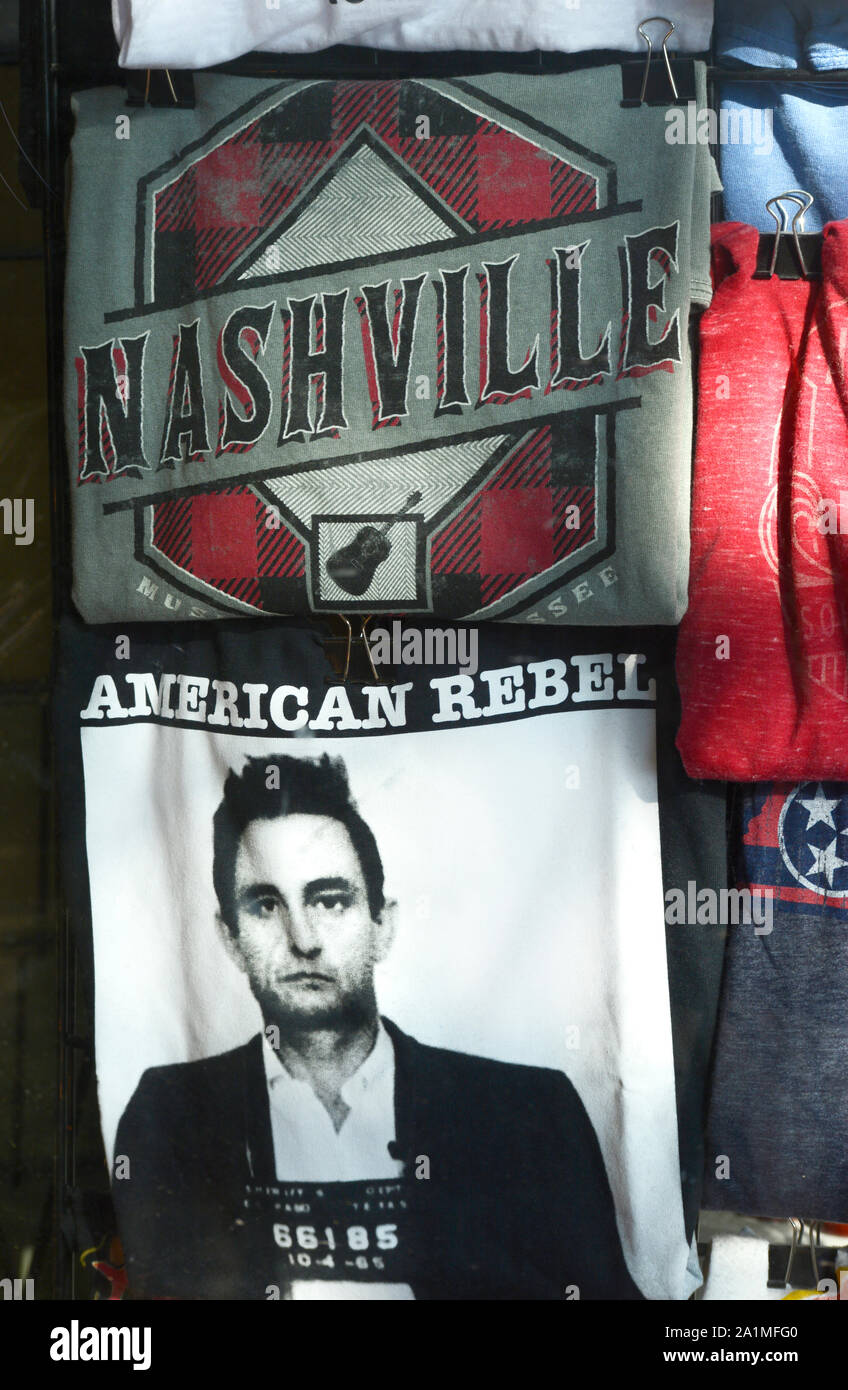 Tshirts imprinted with an arrest mugshot of singer Johnny Cash are