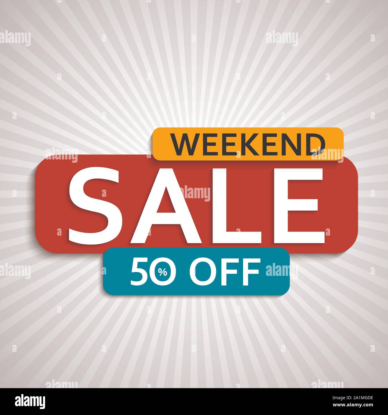 Abstract weekend sale poster. Vector illustration Stock Vector Image ...