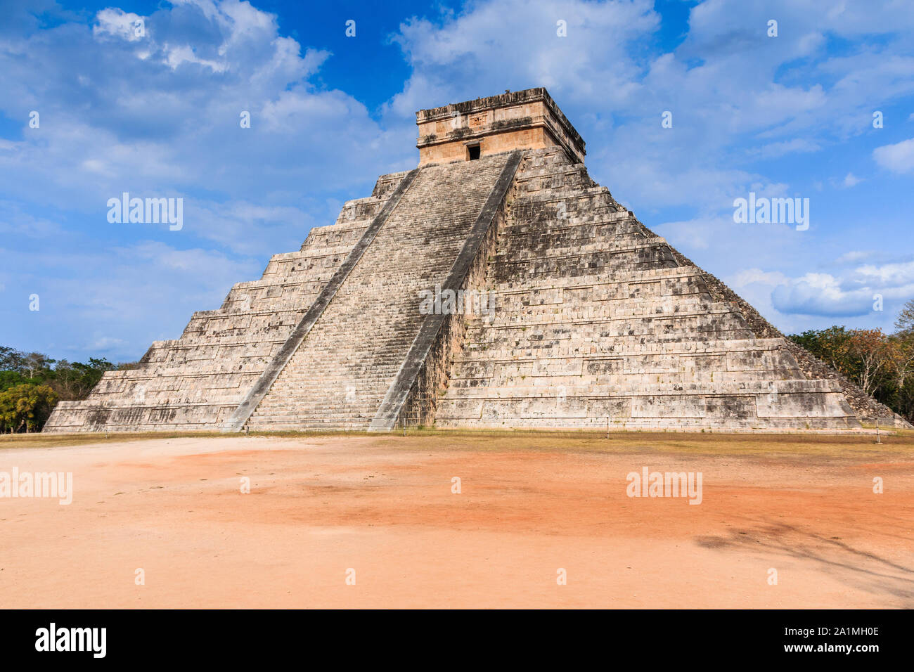 Chichen Itza, Mexico. Temple of Kukulcan, also known as El Castillo. Stock Photo