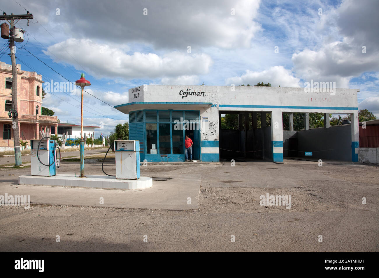 Old gas station in Old Havana, Cuba Stock Photo Alamy