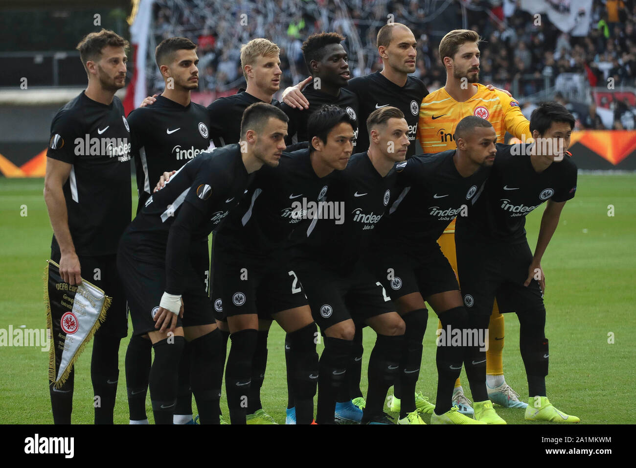Team Eintracht Francfortl during the UEFA Europa League, Group F football match between Eintracht Francfort and Arsenal FC on September 19, 2019 at the Commerzbank-Arena in Frankfurt, Germany - Photo Laurent Lairys / DPPI Stock Photo