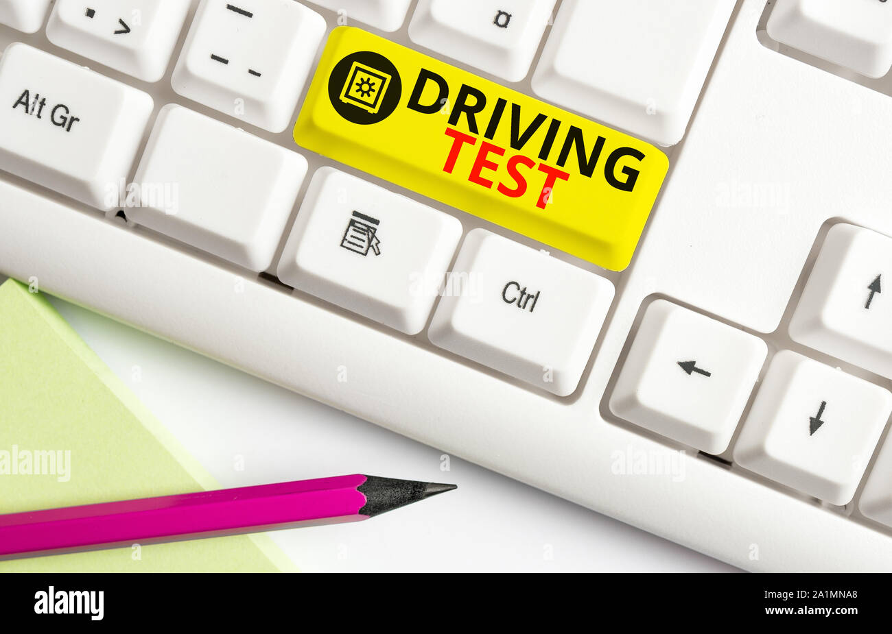Driving Test Signing Box Text sign showing Driving Test. Business photo text procedure to test a ...