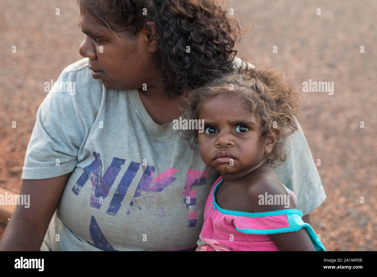Aboriginal mother and child, Australia Stock Photo