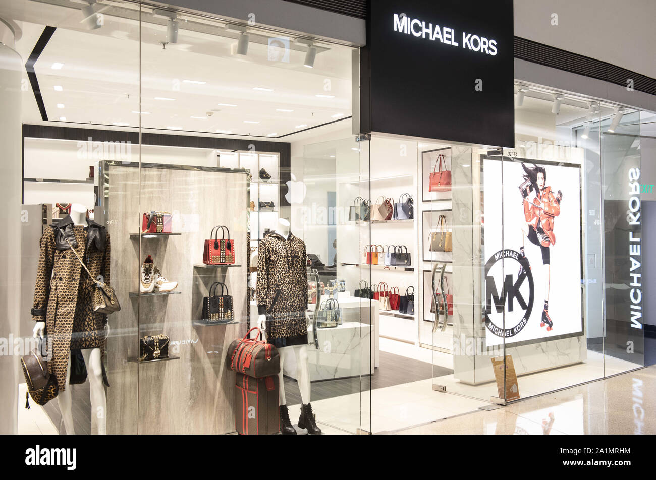 Hong Kong, China. 23rd Sep, 2019. American clothing fashion store brand Michael  Kors logo seen in Hong Kong. Credit: Budrul Chukrut/SOPA Images/ZUMA  Wire/Alamy Live News Stock Photo - Alamy