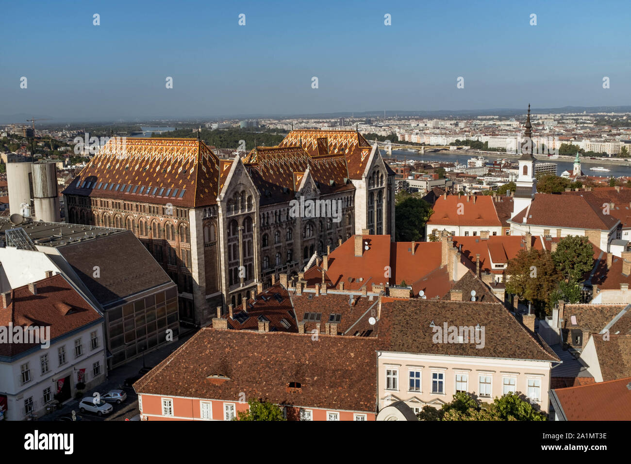Areal view of building of National Archives of Hungary. Stock Photo