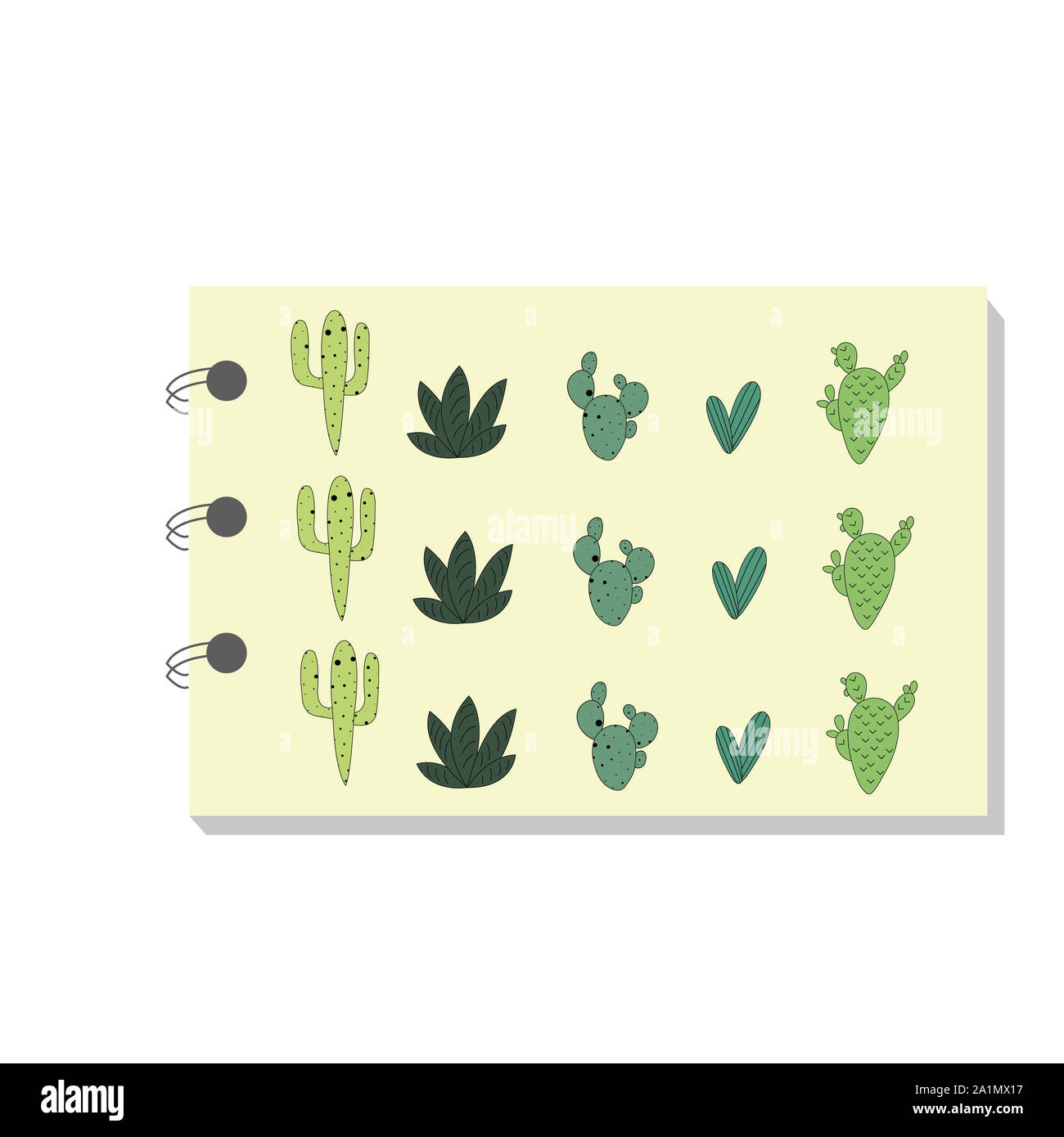 Colorful cactus seamless pattern for background, notebook, simple design. Modern abstract vector design for paper, cover, fabric, interior decor. Soft Stock Photo