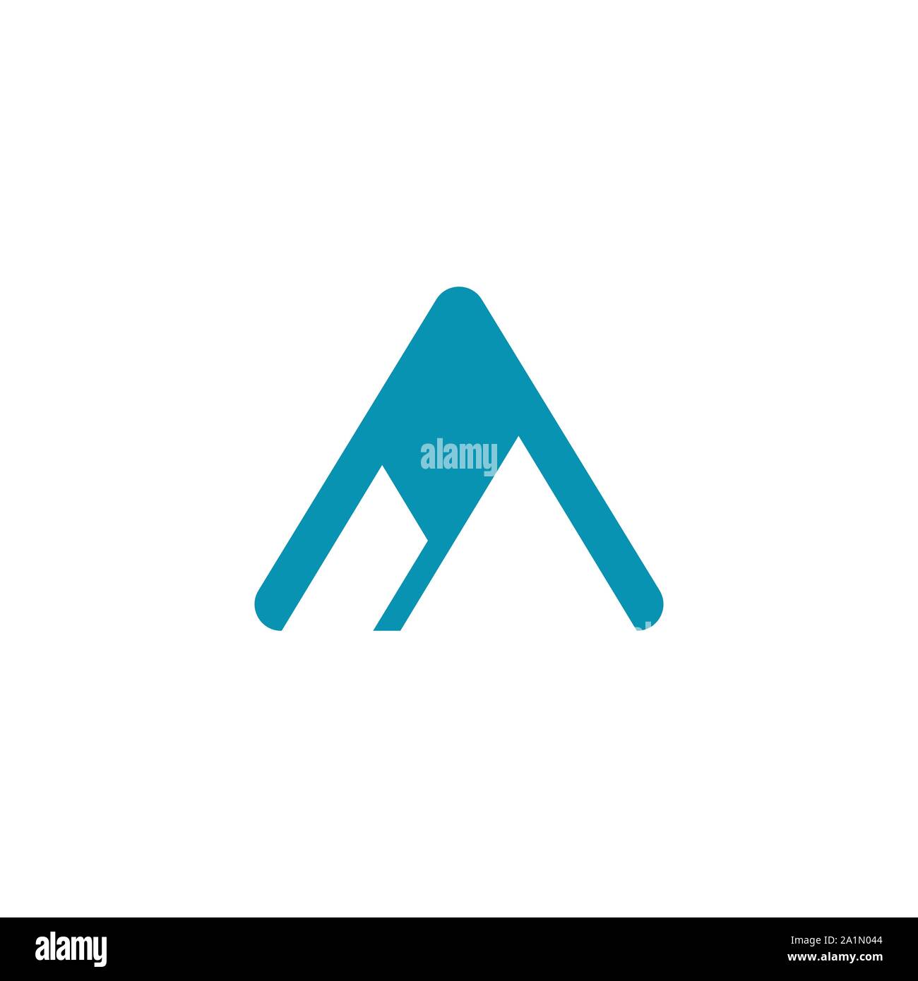 Mountains glyph icon isolated on white background Stock Vector