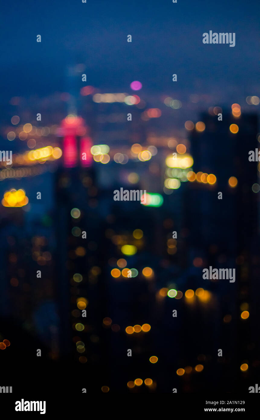 Blur Light Night View Hong Kong City Office Building Abstract Background Stock Photo Alamy
