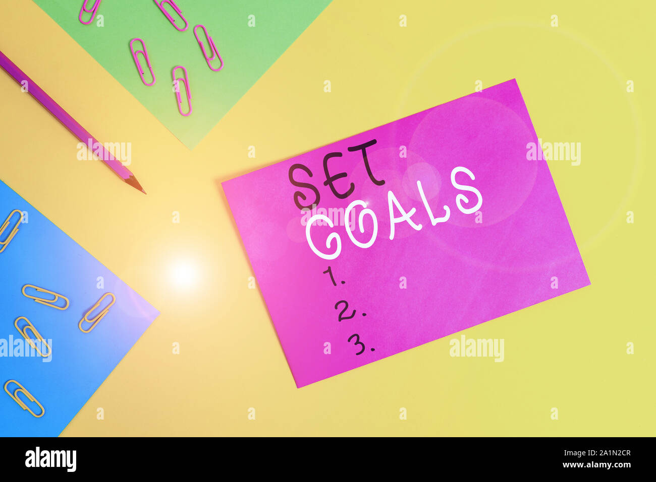 Word writing text Set Goals. Business photo showcasing Defining or ...