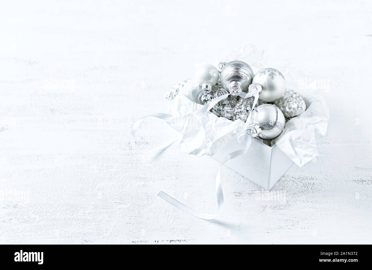 Silver christmas ornaments hires stock photography and images Alamy