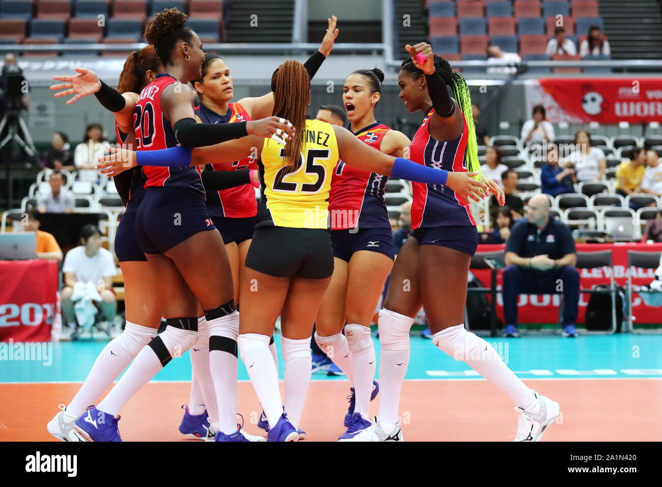Osaka, Japan. 27th Sep, 2019. Dominican republic Women's team group (DOM)  Volleyball : 2019 FIVB Volleyball Women's World Cup Third Round match  between Dominican Republic 3-0 Argentina at Maruzen Intec Arena Osaka