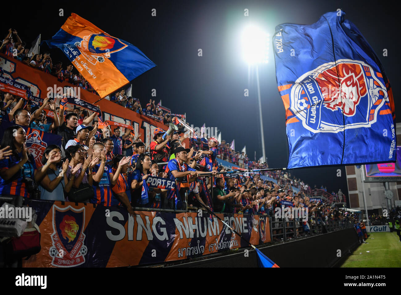 Unidentified Fans Of Port Fc Supporters During Thai League 19 Between Port Fc And Nakhon Ratchasima Fc At Pat Stadium Onseptember 27 19 In Bangkok Thailand Photo By Amphol Thongmueangluang Pacific Press Credit