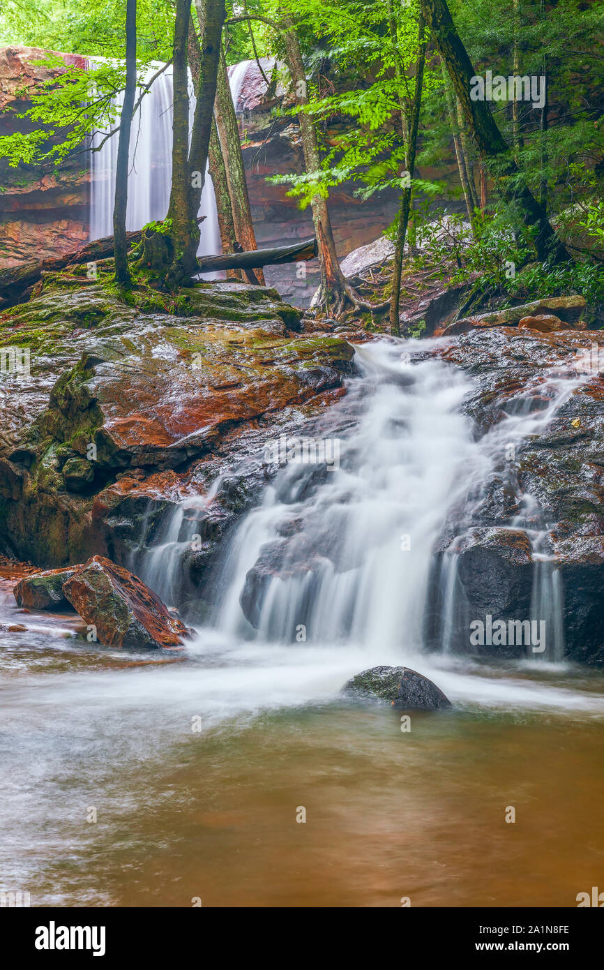 Cucumber Falls in summer. Ohiopyle State Park. Pennsylvania. USA Stock ...