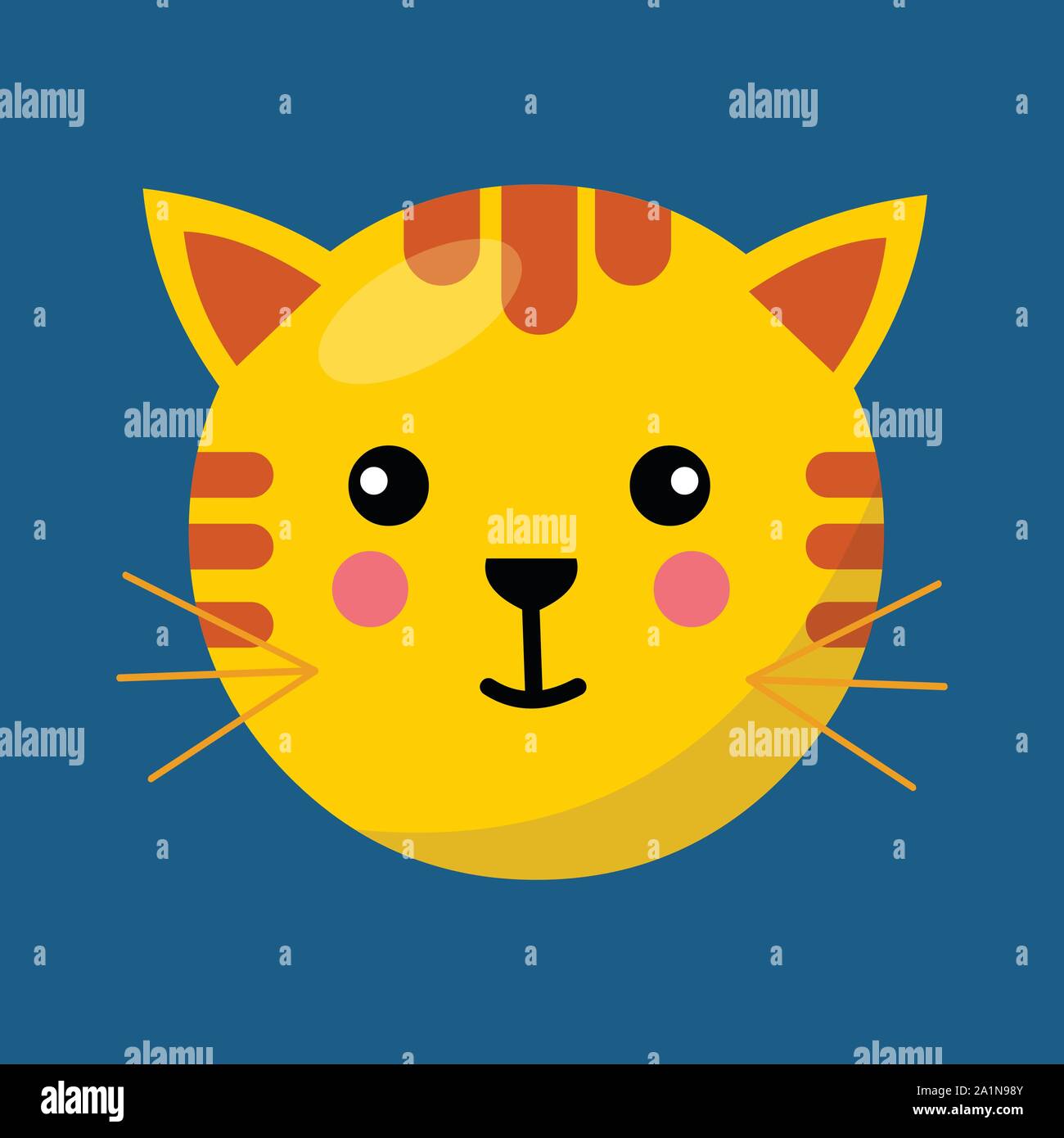 Collection of Cute cat cartoon face design icon. Cute cat cartoon