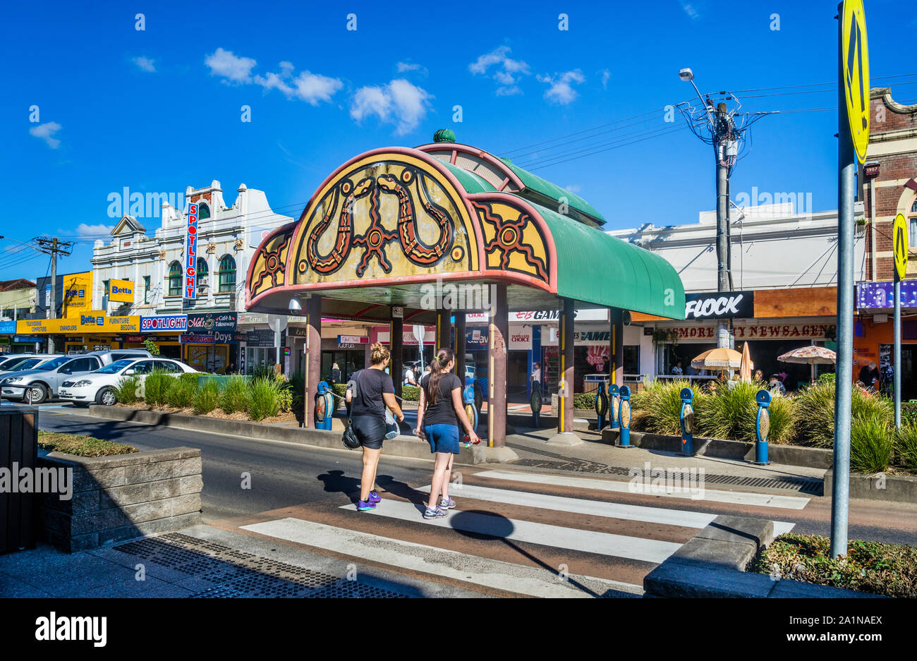 pavilian on the median strip of Woodlark Street in the city centre of the northern Rivers region city of Lismore, northeastern New South Wales, Austra Stock Photo