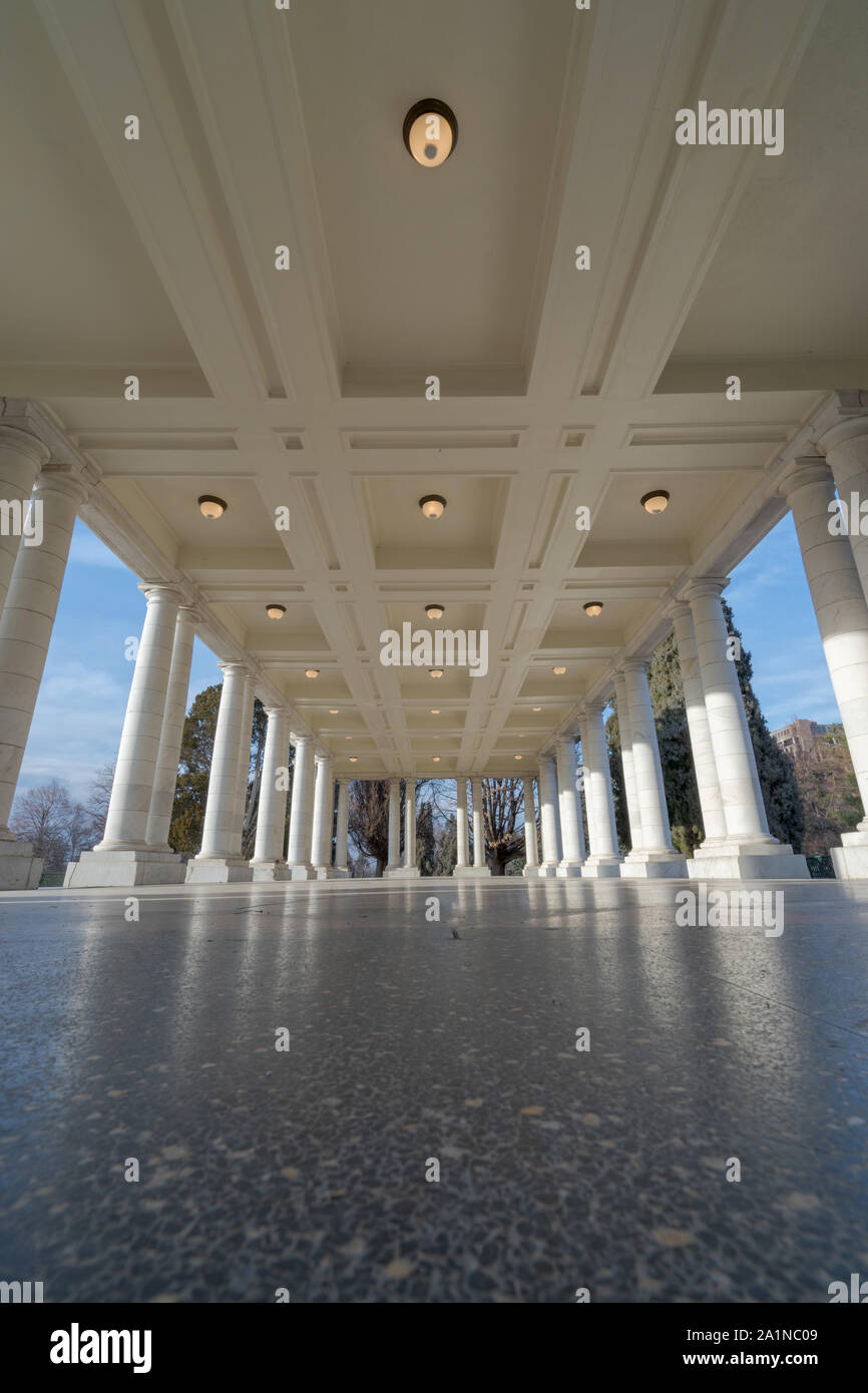 Low angle view of Cheesman Park Pavilion in Denver. Stock Photo